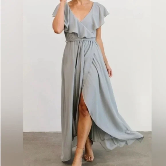 chinese dress ladies Stevie' Velvet Ruffle Maxi Dress in Blush Luxe Velvet  Katya Wildman